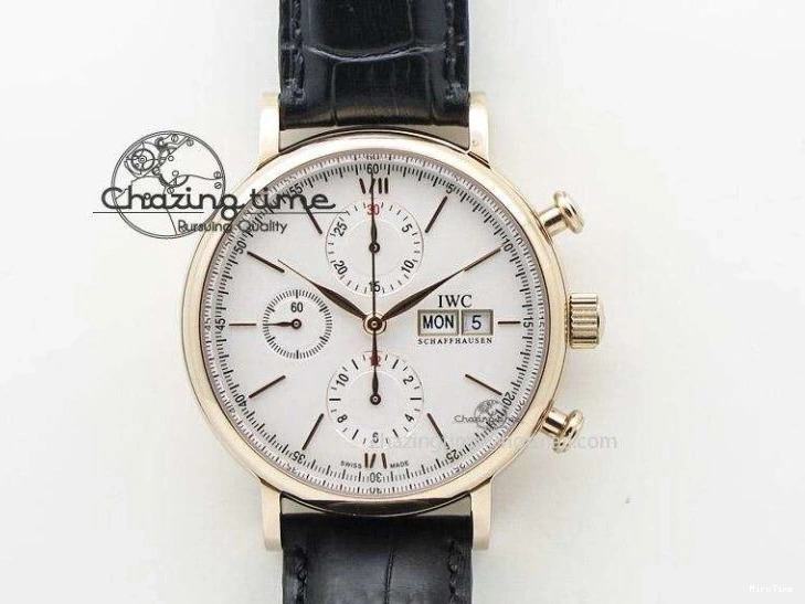 MIROTIME 0304 Premium Portugieser Perpetual Calendar IW503302 RG V9F 1:1 Best Edition Blue Dial on Black Leather Strap A 7098